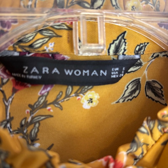 Zara Mustard Floral Cropped Blouse - Picture 4 of 9